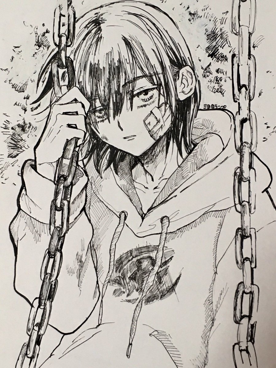 公園でブランコ乗ってるパーカーのショタと美少年イメージして描いた、
個人的解釈と理想の絵、、
好きな方いたら嬉しいです 