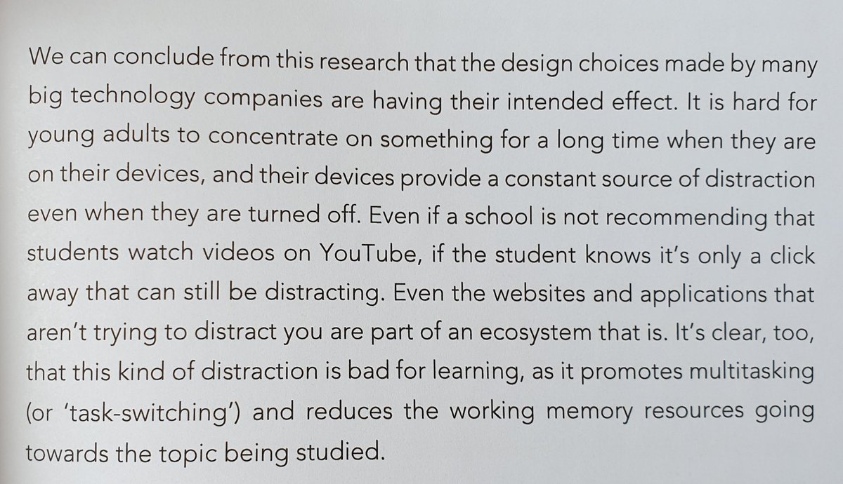 Devices can be hugely distracting even when they are not being used. Just having them near by can be enough to impact negatively on pupils' attention.
