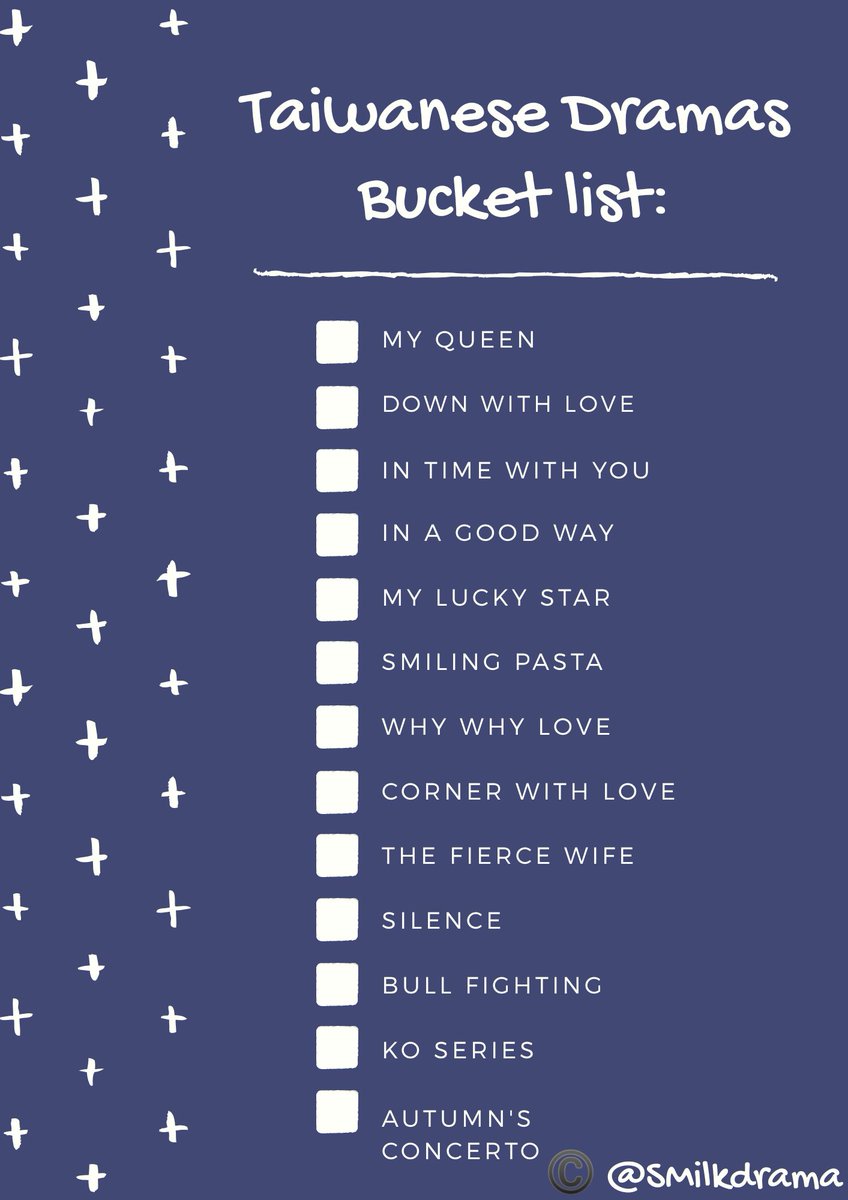 SMilkdrama's tweet photo. Presenting you with my Taiwanese dramas bucket list!

Just because the non-Kdrama watchers shouldn't feel out of place 😉 Sorry for the faulty formatting as I don't usually make such things lol

Please feel free to reply/repost/tag me in your checklists 💕 https://t.co/2x0E29OJBg