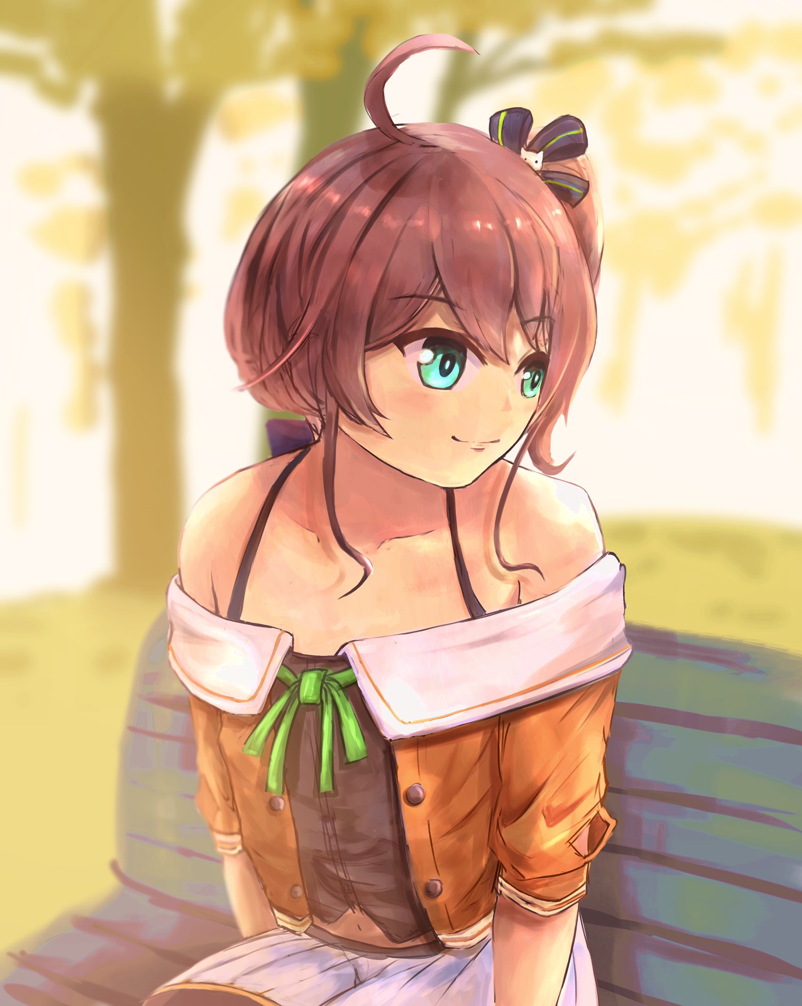 تويتر ゅん お仕事募集中 على تويتر 公園のベンチに座るまつりちゃん 祭絵 イラスト T Co Nefwrsmkyx