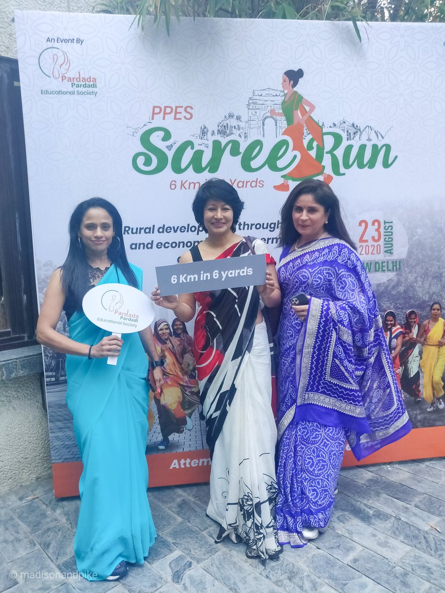 At the launch event of <a href="/PardadaPardadi/">Pardada Pardadi</a> Saree Run. On 23rd Aug, 2020 - 6000 women will run 6 km in 6 yards for #educatetoempower the girl child. Excited to be part of the launch and a global record in the making 
#running #Runforher #sareerun #girlchild #educate #empower