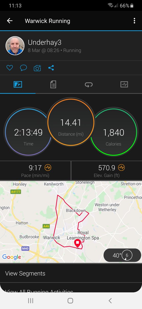 RobUnderhay's tweet photo. So pushed on and got a 14 mile run in the bag. @LondonMarathon @runnersworlduk @runr_uk worse thing is getting back and knowing I still have another 12 mile to add on 😱 https://t.co/2k5lSOHc8M