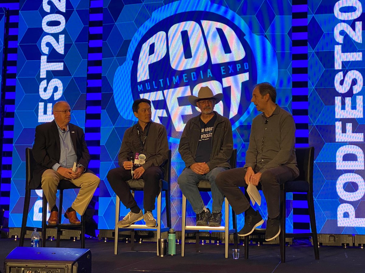 RunnymedeCap's tweet photo. What happens at @Podfestexpo... may be published to the @NMSPodcast RSS feed! 😀 This was fun. Thanks for inviting me. #pme2020 #podfestexpo https://t.co/qNpkJSuKNE