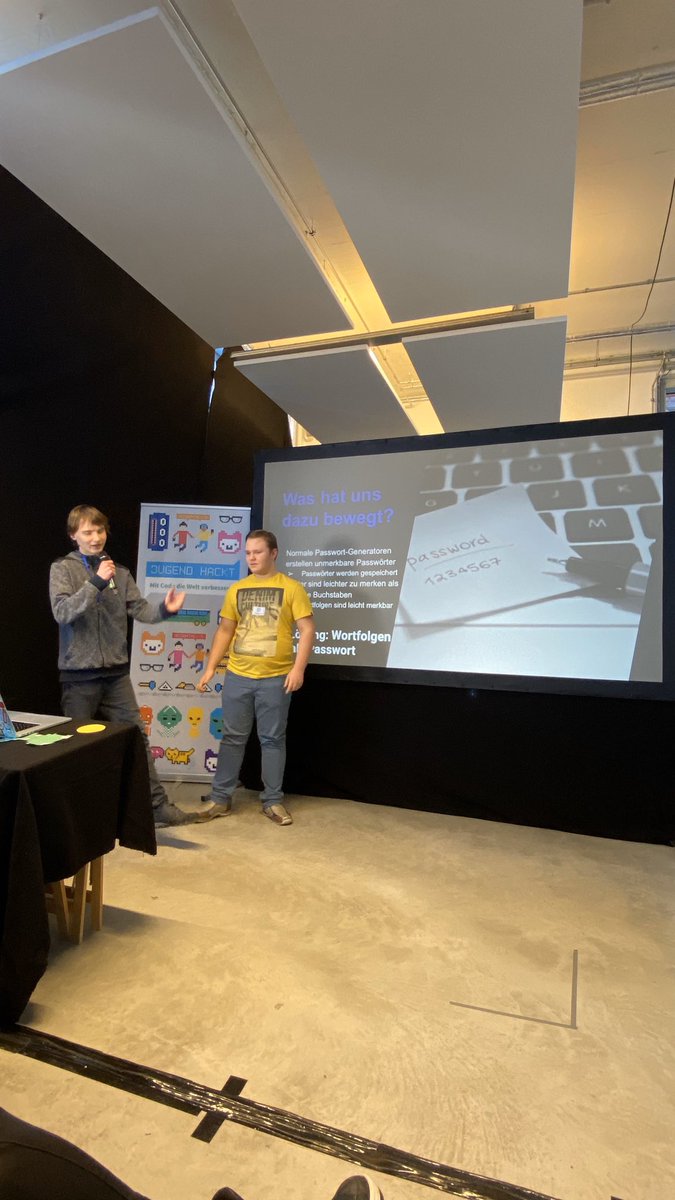 jugendhacktmuc's tweet photo. #12345 #sesamoeffnedich #hallo1234 - sind das auch eure #Passwörter? Ja? Schlecht, denn die sind unsicher! Abbhilfe verschafft #passworder - der klasse #passwortgenerator! Vorteile: #sicher #einfacheshandling #praktisch! #jhmuc20 #jugendhackt https://t.co/O9zWOczDw9
