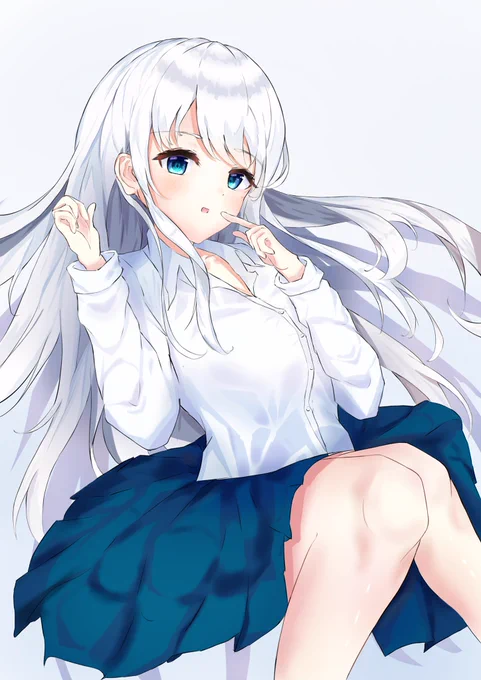銀髪の女の子描きました#オリジナル#イラスト 