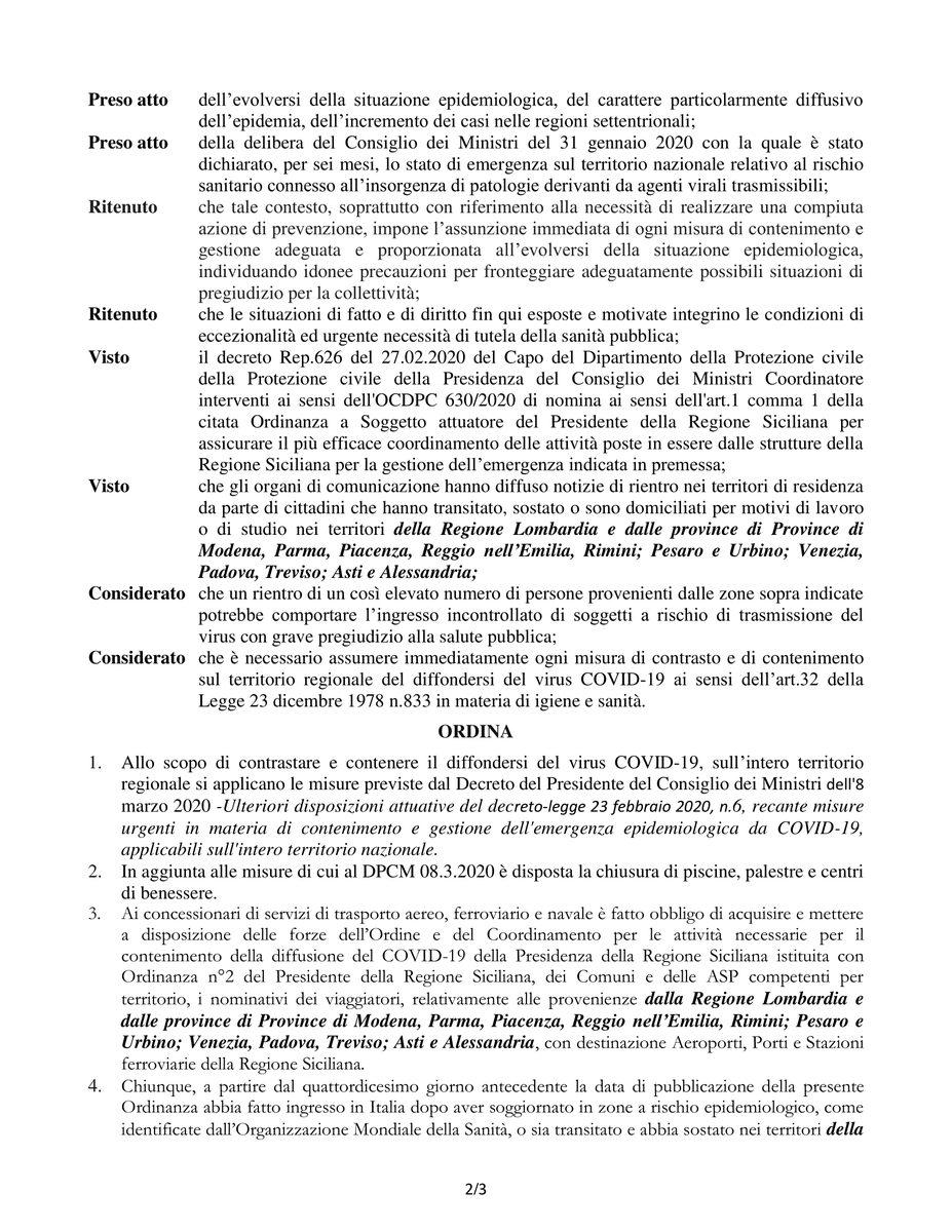 Regione_Sicilia's tweet photo. #Coronavirus, quarantena per chi arriva in #Sicilia dalle zone rosse - https://t.co/GYkeSA1ULG

#CoronavirusSicilia #CoronavirusItalia #Covid19 #Covid19Italia https://t.co/Nm7cqKaBwt