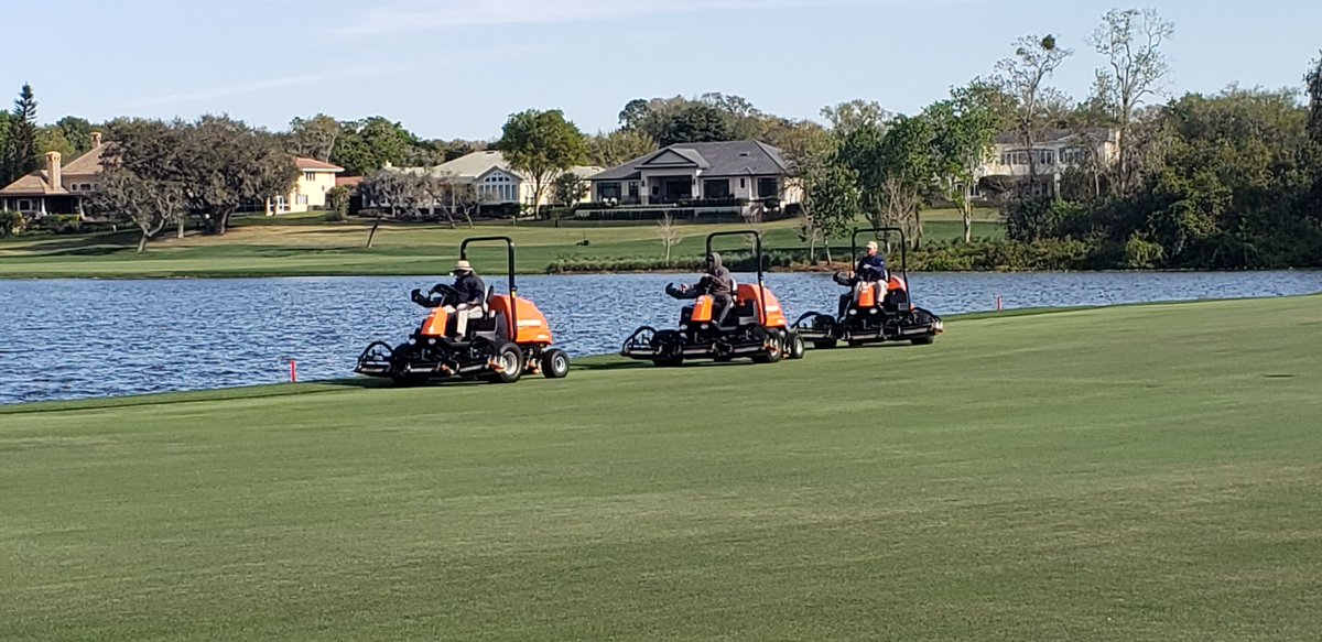 Great watching these Jacobsen fairway mowers at work today!!! #jacobsen #Tropicars #cushman #ArnoldPalmerInvitational