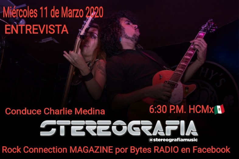 Este miércoles la cabina de <a href="/bytes_radio/">BYTESRADIO</a> estará encendida para conectar con #RockConnectionMagazine y sus invitados : <a href="/stereografia/">★☆Stereografia★☆</a> , <a href="/animatempo/">Anima Tempo</a> y  #LaRutaDelRock #HH2020 y #VeerkampMetalFest 3era edición... <a href="/Triole/">Triole</a> de Argentina  #TourMagia y <a href="/FireageF8/">Fireage</a> de Panamá