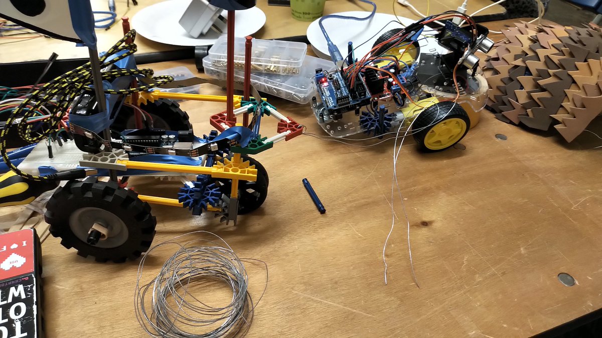 dagda's tweet photo. Nearly done at @SciHackDay_Dub with my robot hedgehog project. #SHDD #science @TOG_Dublin https://t.co/WDFbrKQF1U