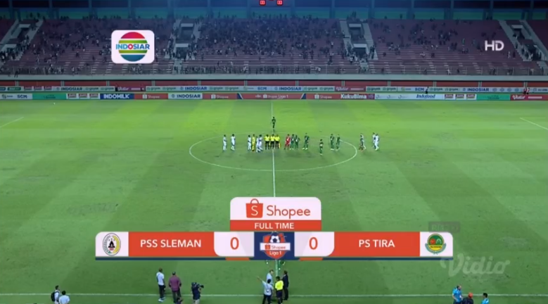 Indosiar's tweet photo. Full TIme:
Babak malam ini berakhir dengan 0-0.
@PSSleman 0 vs 0 @TIRAPersikabo
#ShopeeLIGA1
#ShopeeLIGA12020
#PssSlemanDay
#PsTiraDay https://t.co/BxpQ6PQhXg