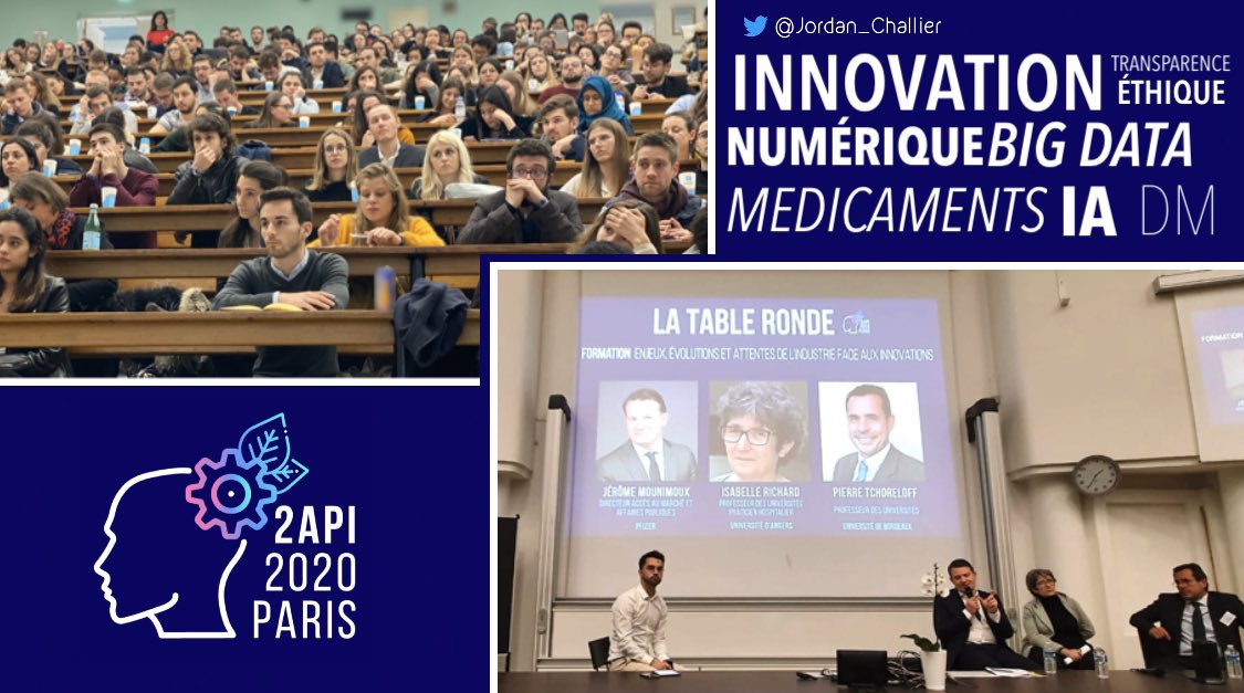 Jordan_challier's tweet photo. Un plaisir d’avoir pu animer la table ronde concernant l’#innovation dans la formation lors de la #2API 2020.

Pas de doutes sur la nécessaire évolution de la #formation en vue d’une transformation de la place du pharmacien dans la #santé (#digitale) de demain ! #IA #DM #BigData https://t.co/FCtEA8fFUV
