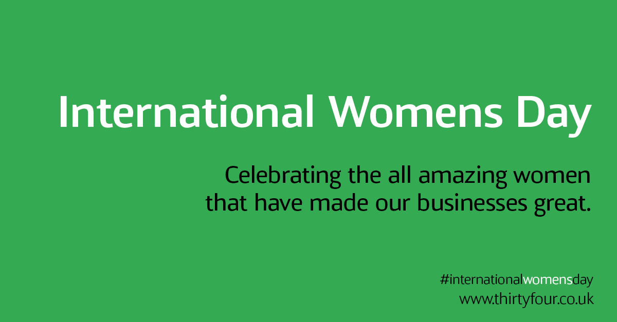 thirtyfouruk's tweet photo. International Women's Day. We are celebrating all the amazing Women that have made our businesses so successful. #internationalwomensday https://t.co/e6rH86cZVw