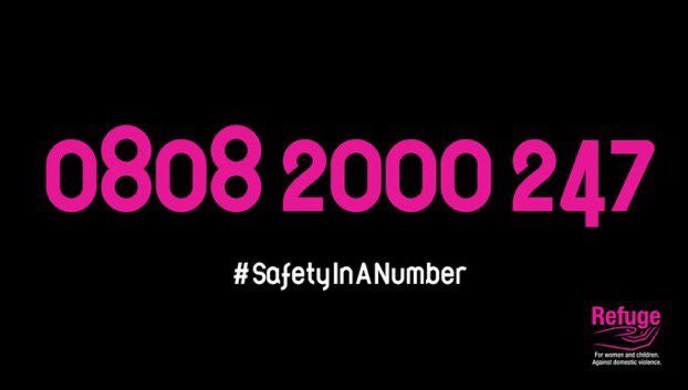 #SafetyInANumber A woman you know has, or will, experience some form of #DomesticAbuse in her life. That’s why from today we must all make sure we know this @RefugeCharity helpline number.