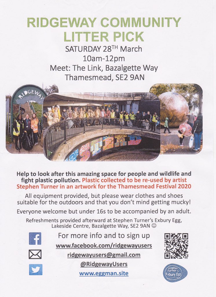 zimmer_donna's tweet photo. Brilliant idea, a litter pick that’s not just good for people &amp; wildlife but the plastic collected will be made into art! 
Please contact the event organisers if you wish to attend. #londonbirds https://t.co/LuJYCEtqQR