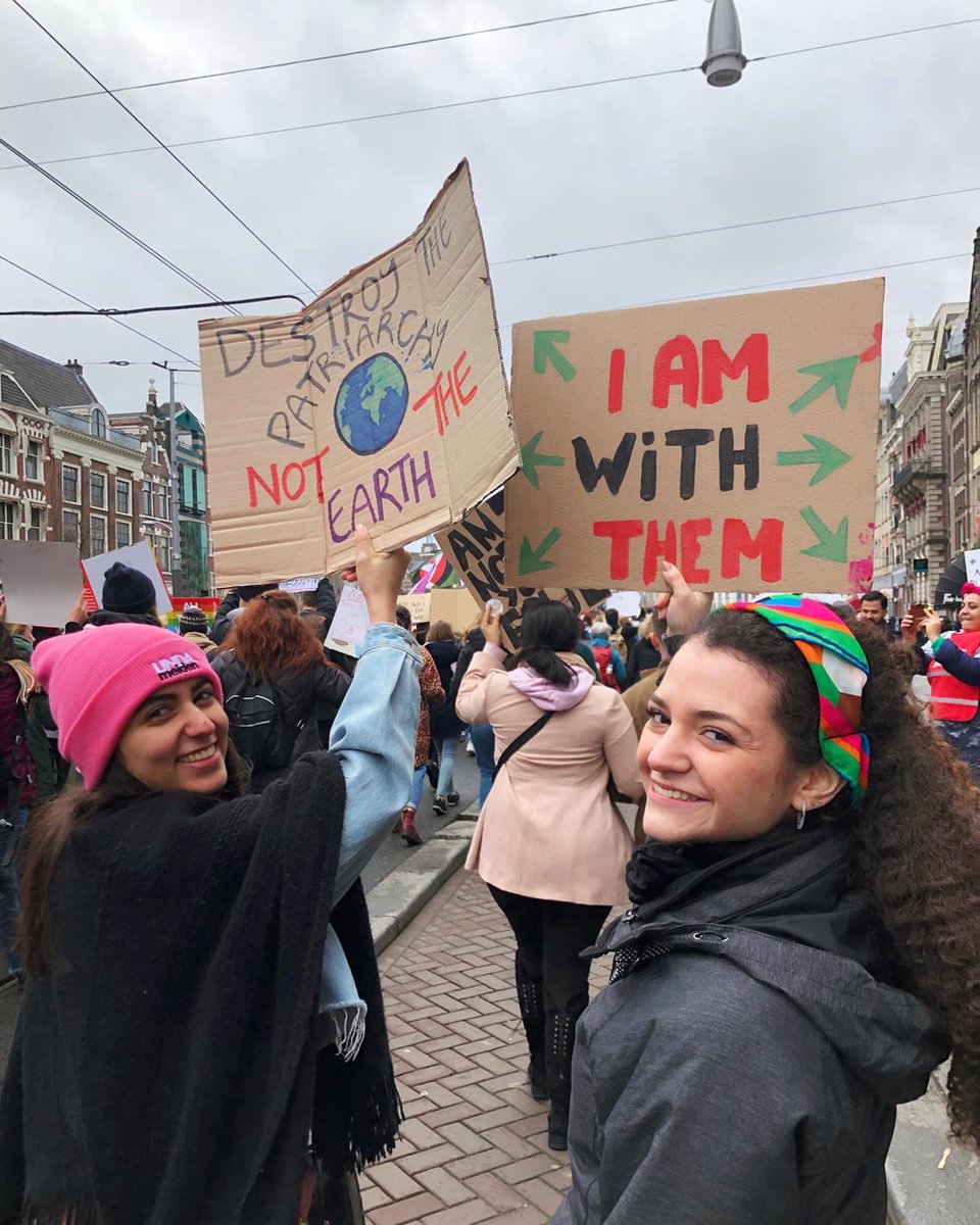 Rape, women objectification, gender pay gap: still prevalent issues. Today it was important for me to march for those who can’t bc of illness, disability, regime type, limited liberties. Grateful for my freedom of expression, in our fight for #equality @womensmarchnl #8thMarch