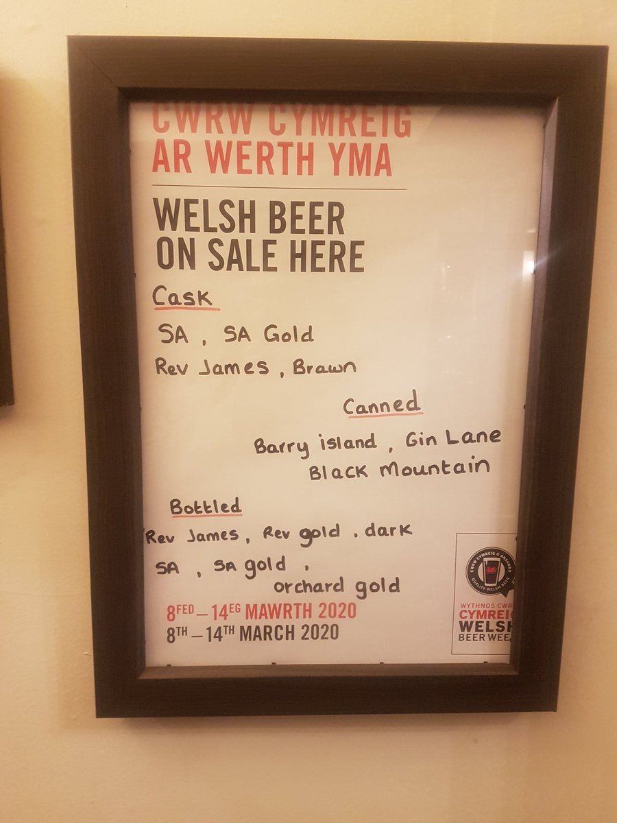 Welsh beer on sale here from the 8th-14th of March at the Bull Hotel 
Cwrw cymraeg are Werth yma yn y Bull Hotel tan 8-14 oh mawrth