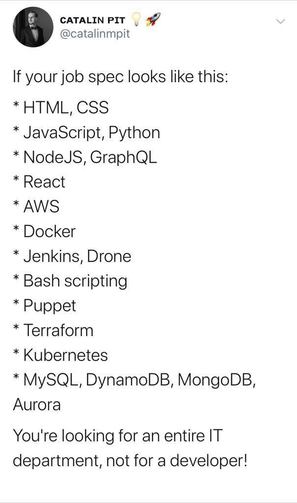 fossbytes14's tweet image. Job requirement nowadays
