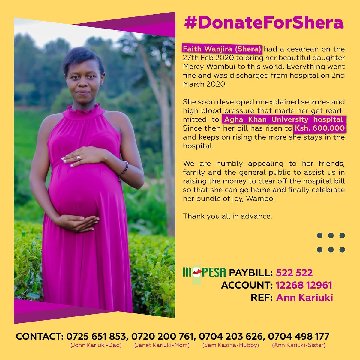 I_amWambui's tweet photo. Please help me RT this. It's #InternationalWomensDay this young mother and her child are in hospital due to a pending bill. She cannot be released until its paid. Let's #donateforshera even if it's just #100bob @OsamaOtero @5_peopl_e @Kasungwa_ @bosibori_Ke @ItsBravin https://t.co/4sNPkriyPv
