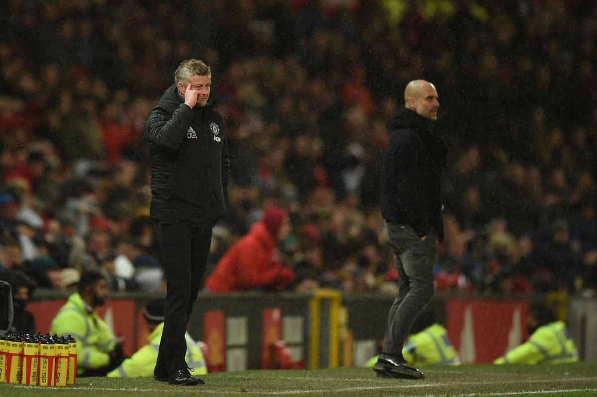 ManUnitedZone's tweet photo. First League double over Man City since Sir Alex Ferguson’s retirement. Ole Gunnar Solskjaer also becomes the second manager to beat Pep Guardiola three times in a season! #muzone https://t.co/B6sDZ6Jjyd