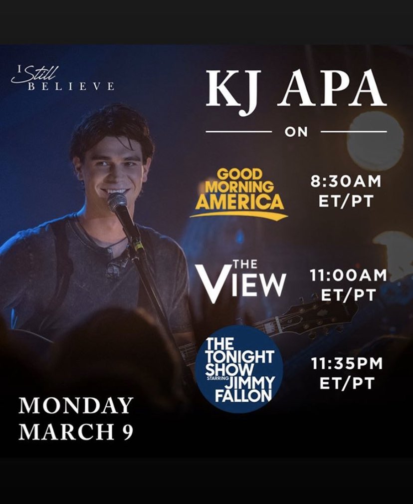 VarchiePolls's tweet image. .@kj_apa schedule on Monday in NY to promote @istillbelieve !
