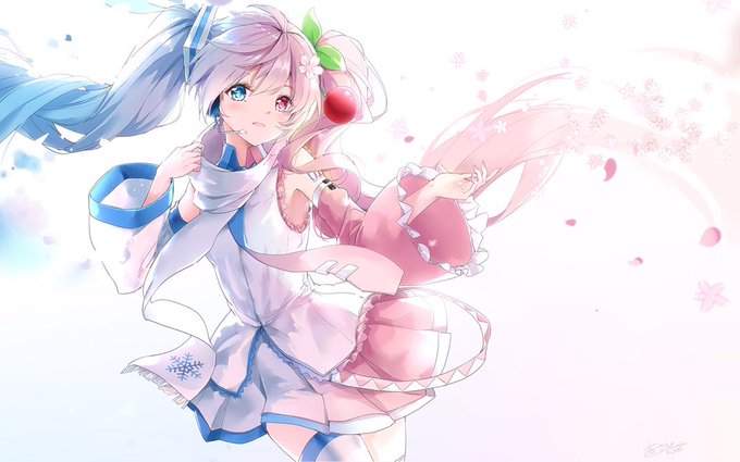 「桜ミク 雪ミク」の画像/イラスト/ファンアート(新着)