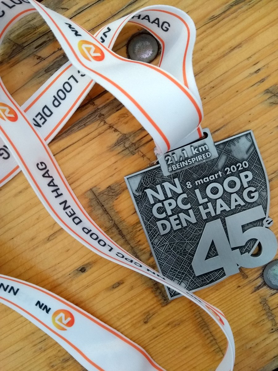 En de medaille is binnen! Goed weer en een leuke route. <a href="/CPCLoopDenHaag/">NN CPC Loop Den Haag</a> #NeverGiveUp <a href="/Lopen_is_leuk/">Lopen is leuk! 🇳🇱</a>