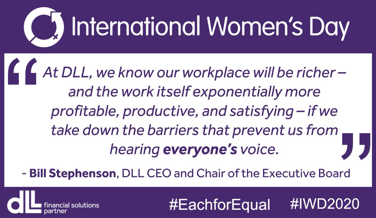recruitment_DLL's tweet photo. @DLLgroup started celebrating International Women's Day last week and will continue in our offices around the world tomorrow. Here's to making our world a more equitable -- and better -- place for us all. #lifeatDLL #EachforEqual #IWD2020 #inclusion https://t.co/OJeLDQQiQL