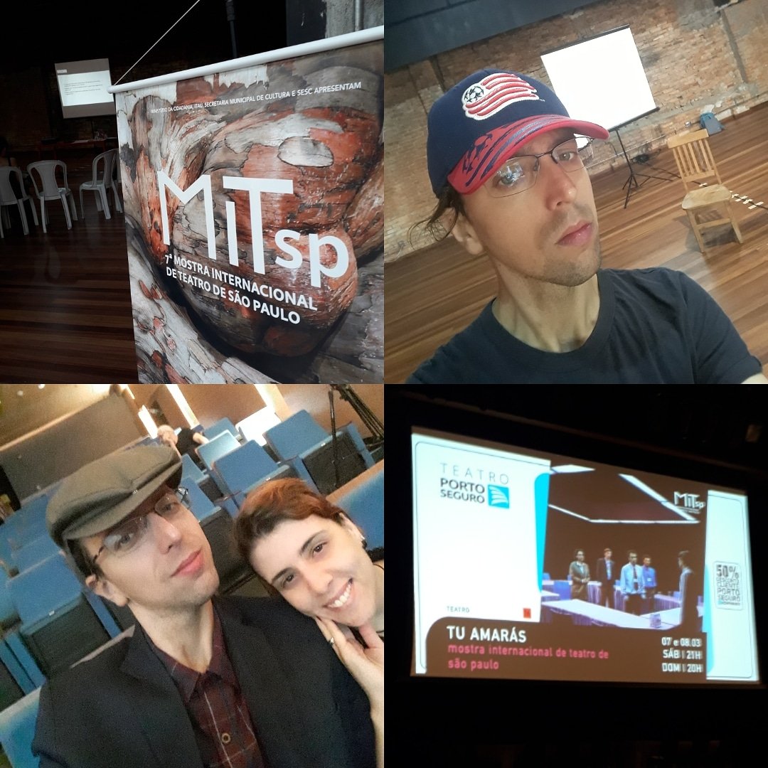 rdovenancio's tweet photo. Fds de #MITsp No fim de manhã de sáb e de dom, oficina de "dramaturgismo" c/ artistas 🇨🇱 da Cia Bonobo

Intercalando as 2 aulas, fomos eu e @usagillyk ver a peça deles no #teatroportoseguro : Tu Amarás !

Bem bacana e ajudando em reflexões minhas sobre #teatro e #storytelling https://t.co/oTw689fIck