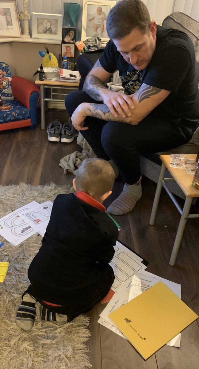 lyndsara's tweet photo. @PCPNursery Alexander enjoying doing some writing with dad. Practising his name and following all the patterns holding his pencil correctly👍🏽 https://t.co/cCMsuKwQS0