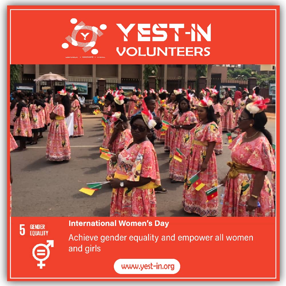 YestInitiative's tweet photo. We join the International community today to celebrate #IWD2020 . Its our desire that we have Zero Gender issues by 2030 in Cameroon. #ShapingTheFuture
@SDGscameroon , @UN_Cameroon @GirlsOntheFront https://t.co/dmOyt2CowH