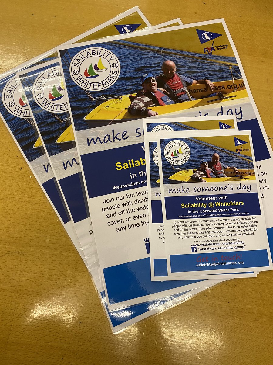 We’re looking for more volunteers to join our fun, friendly Sailability group based in the @CotswoldWaterPk to support people with disabilities to enjoy sailing! #volunteer #volunteering #cotswoldwaterpark #sailability