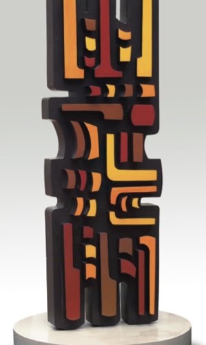 María Freire (Uruguay.1917-2015)Pintora, escultora y crítica de arte. Desarrolló un trabajo abstracto a partir del 46 y bajo la influencia de las máscaras africanas y precolombinas. Sus pinturas recuerdan, en esa época una estructura hecha de trozos de piezas étnicas.