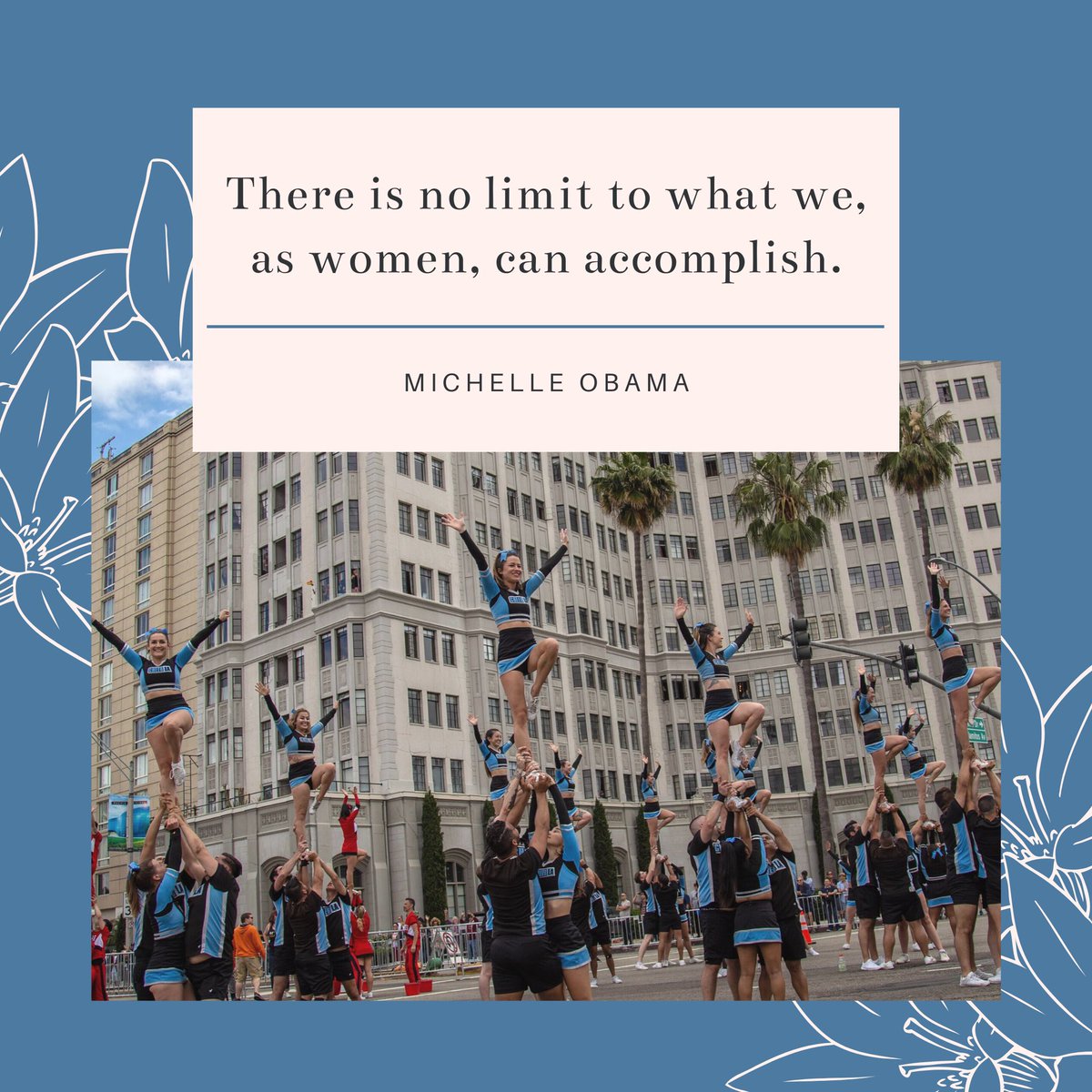 CheerLosAngeles's tweet photo. International Women’s Day celebrates the power of women – their rights and role in our lives and society. "Here's to strong women. May we know them. May we be them. May we raise them." Unknown 
#cheerla #cheerlosangeles #IWD2020 #internationalwomensday #internationalwomensday2020 https://t.co/AXo9ImB6WA