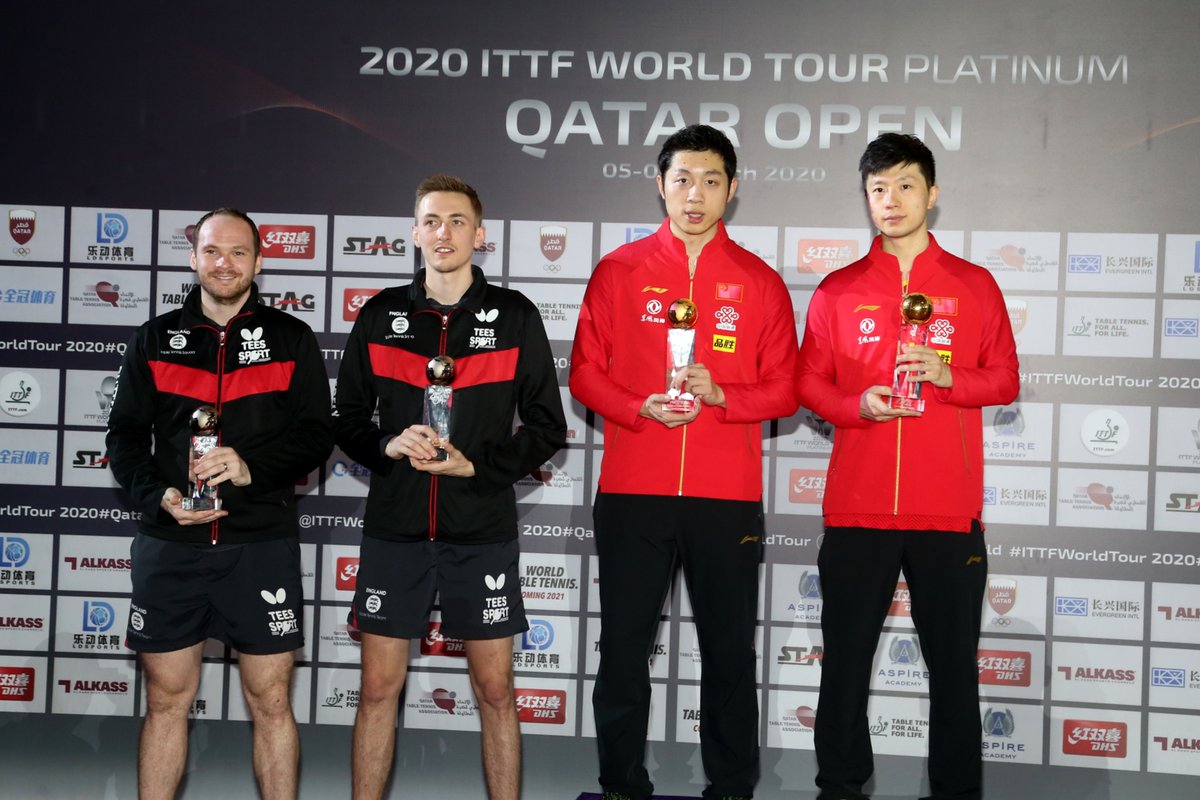 ETTU_TTennis's tweet photo. #Congratulations to 🏴󠁧󠁢󠁥󠁮󠁧󠁿@liampitchford with winning 🥈 🥈 in Singles &amp; Doubles with 🏴󠁧󠁢󠁥󠁮󠁧󠁿@pdrinkhall 🥳💪🏼

#ITTFWorldTour #2020QatarOpen https://t.co/xxlc1QB86c