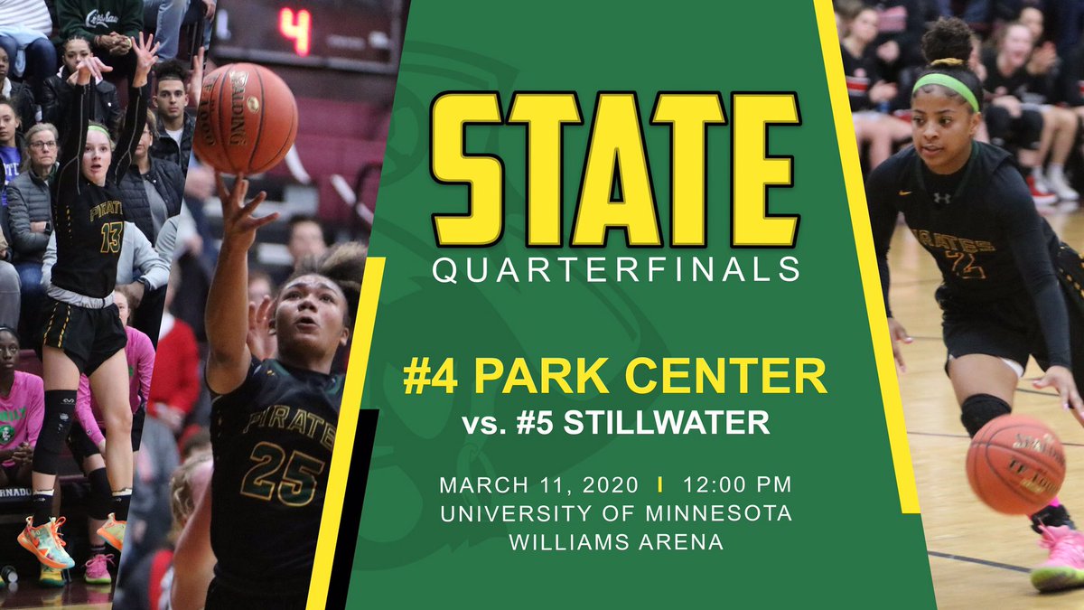 jmortondesigns's tweet photo. State Quarterfinals - #4 Park Center vs. #5 Stillwater, Wednesday, March 11th at 12:00 PM at Williams Arena #PCGBB #PCFamily #PirateNation https://t.co/LjMClRuGDw