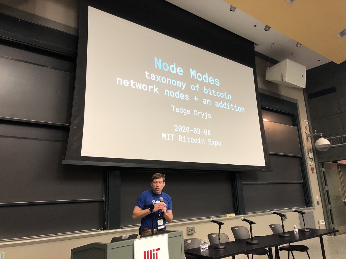 MITBitcoinClub's tweet photo. Next up, we have @tdryja talking about UTreeXO and Node Modes! #MITBitcoinExpo #BuildingTheStack https://t.co/ZEREWXDVk3