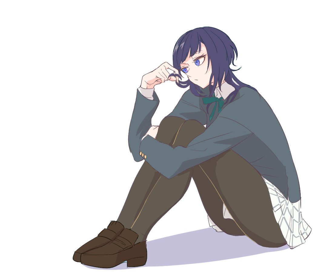 体育座り先輩 物江もえのイラスト
