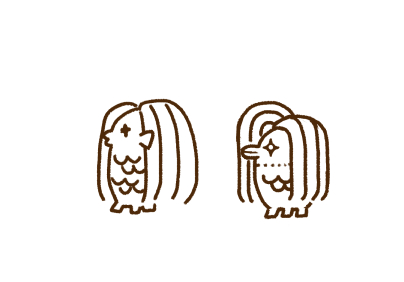 ちまちま、アマビエの線をまとめようと試行してた落書きだけど、、なんか、こういうことだった気がしてきたよ?(4枚目) 