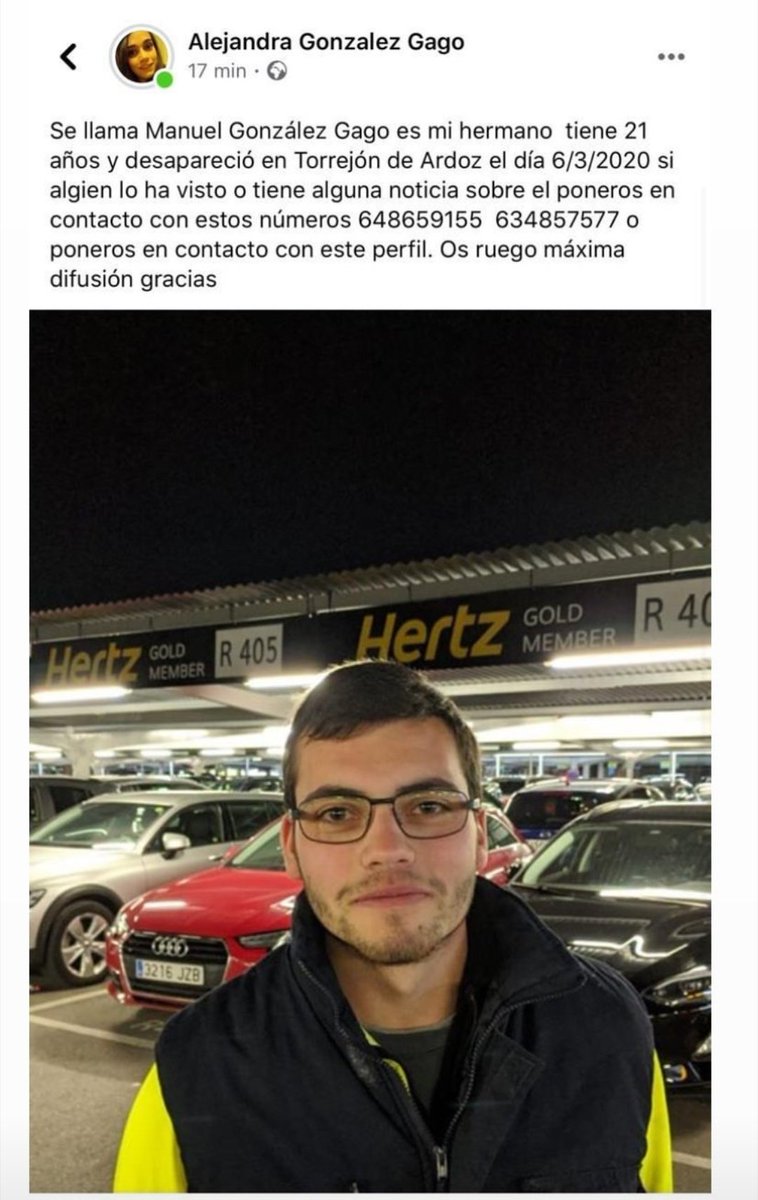 raquelsuidan's tweet photo. Es mi primo
Lleva dos días desaparecido y estamos muy preocupados 
Por favor máxima difusión https://t.co/wOdkCdTCb9