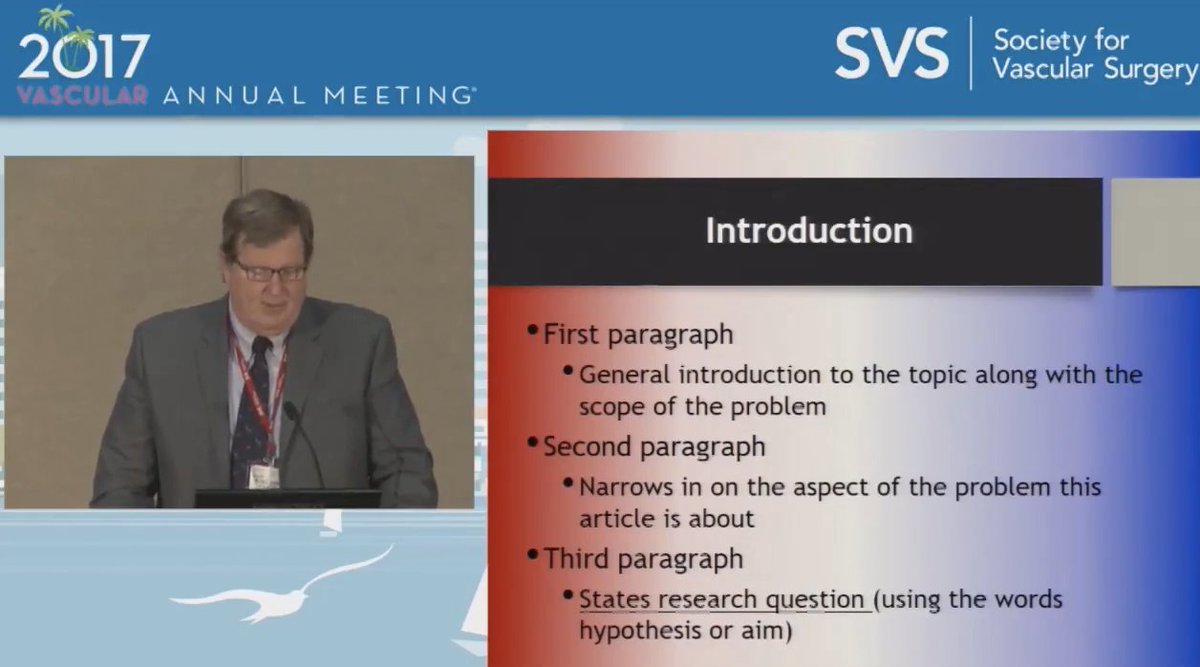 DVervoort94's tweet photo. "How to Write a Paper and Have it Accepted in the @JVascSurg or @EJVES_ESVS" - many pearls of wisdom in this @VascularSVS #VAM2017 talk.
Watch the full video here: https://t.co/8hlQeNK01b https://t.co/k9fpZPUPdp