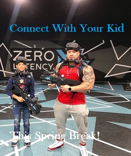 ZLHouston's tweet photo. Connect with your kid this Spring Break! Take them to #ZeroLatencyHouston to experience the excitement of #FreeRoam #virtualrealitygaming!  March 7-22- Use SB2020 at checkout to get a 15% discount when booking 2 or more players! BOOK NOW at https://t.co/dtEHfe34Sl

#SundayFunday https://t.co/U6lloQBvnk