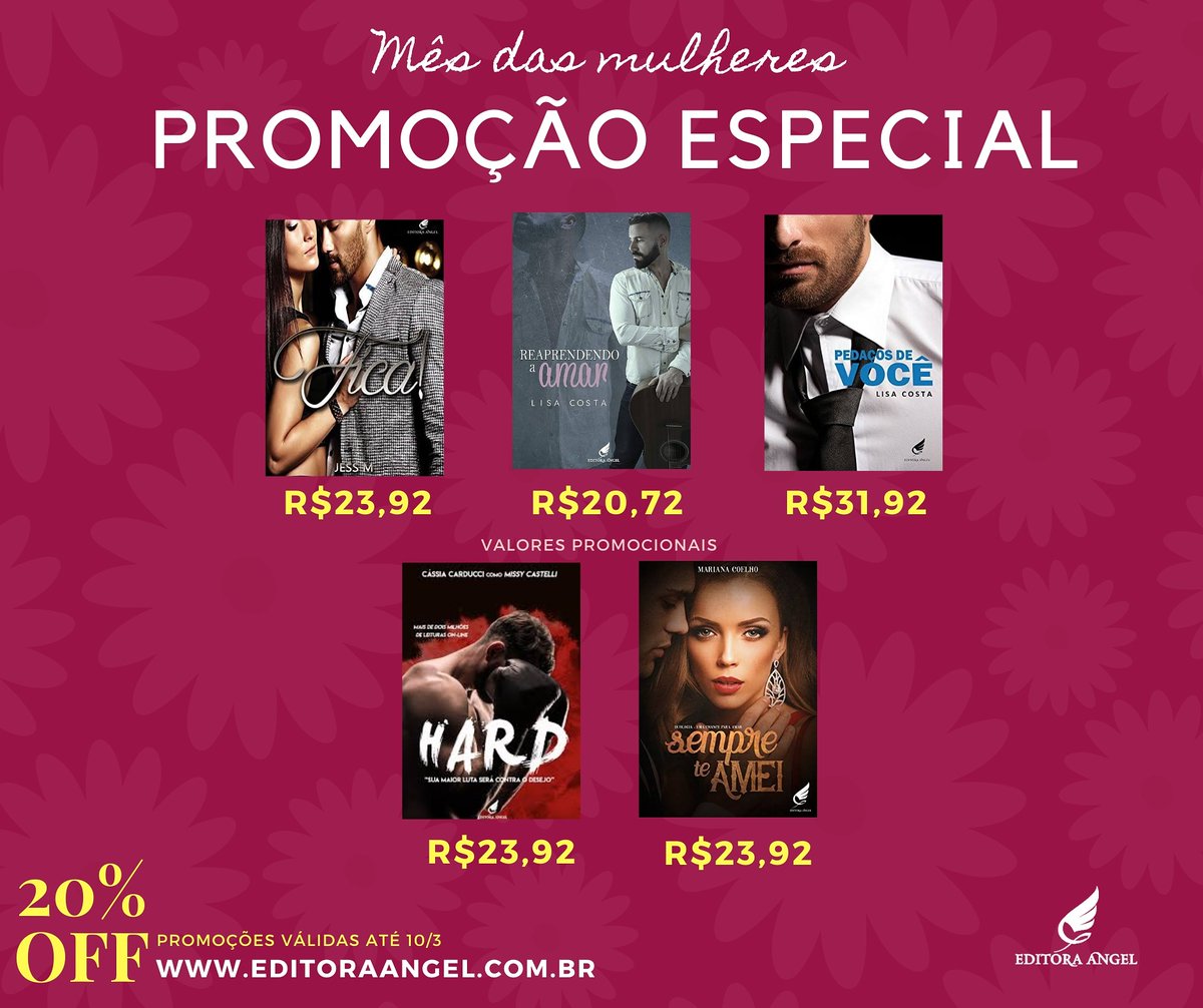 editoraangel's tweet photo. Dia das mulheres chegou com PROMOÇÕES. Corram para o nosso site e confiram tudo! 🌹

Lembrete: válido até 10/3 
https://t.co/LBAtIiOSVZ https://t.co/6IZoZla42l