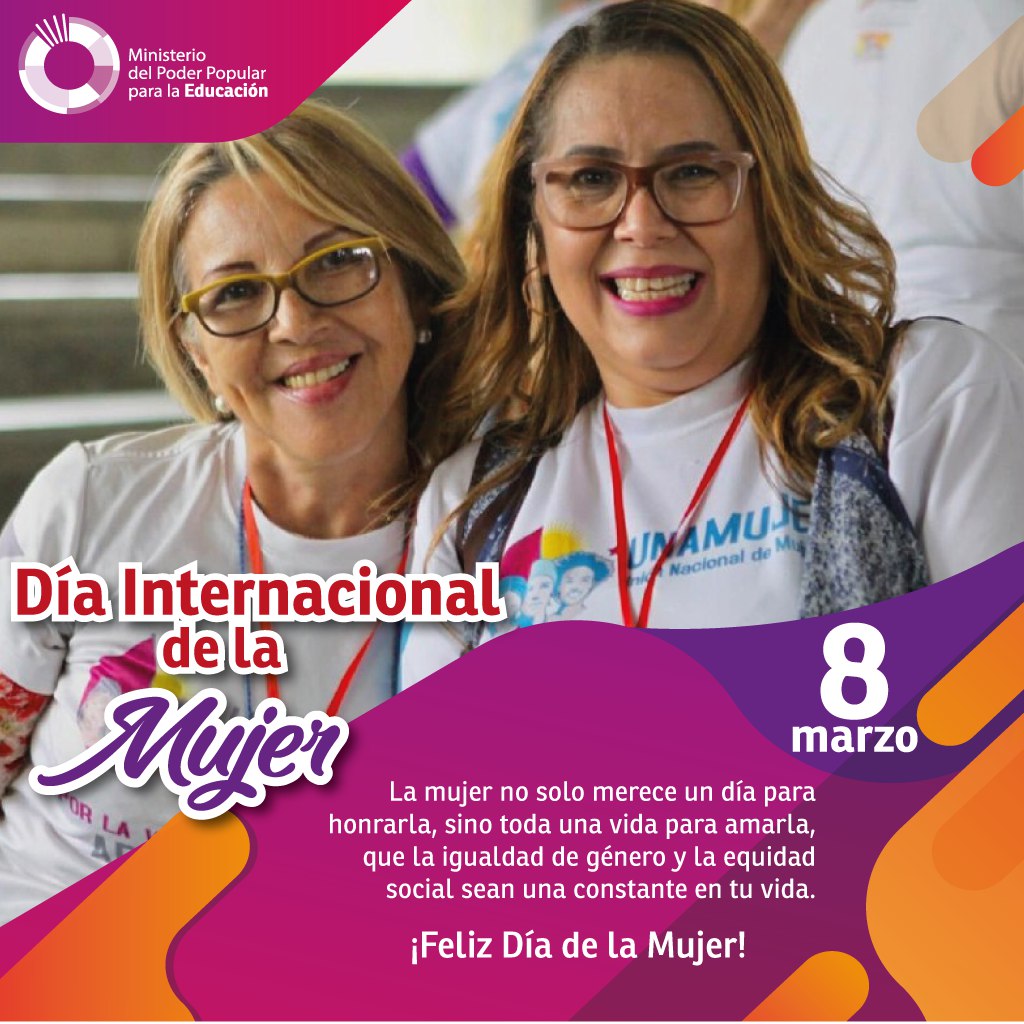 #EFEMÉRIDE | El #8Mar se celebra el Día Internacional de la Mujer, un día para luchar por la igualdad, la participación y el empoderamiento de la mujer en todos los ámbitos de la sociedad.#MuerVanguardiaDeLaRevolución
<a href="/NicolasMaduro/">Nicolás Maduro</a> @psuvaristobulo