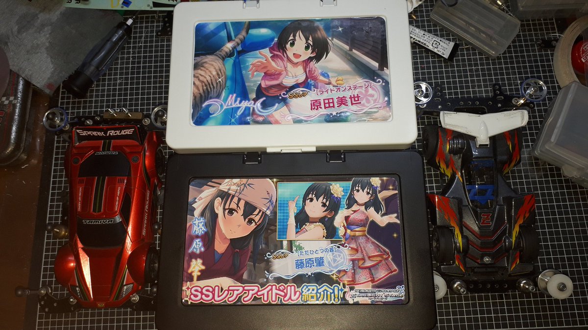 mini4_Dot_jp's tweet photo. フタとま、GIMP、光沢ラベル。
そして、ミニ四駆とデレステが
無かったら、俺は作ってなかった。
#デレ四駆　#ミニ四駆　#デレステ
#究極の一品 https://t.co/XHnqUL4sOR