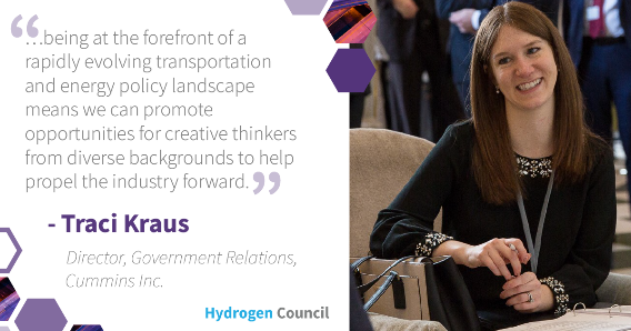 HydrogenCouncil's tweet photo. Just like #hydrogen, the work @TKraus22 does at @Cummins is changing the world. #HydrogenNow #IWD2020 https://t.co/RyKOf0YKpa