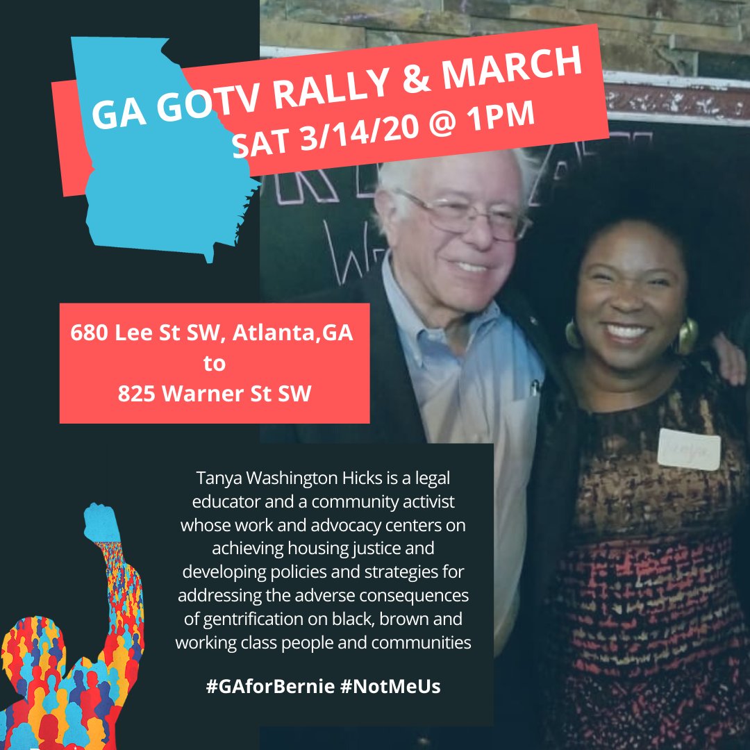Xi4Atlanta's tweet photo. Excited to announce another confirmed speaker at Saturday's march and rally: @AskProfW! #GAforBernie #NotMeUs https://t.co/fe5RaU7jAc