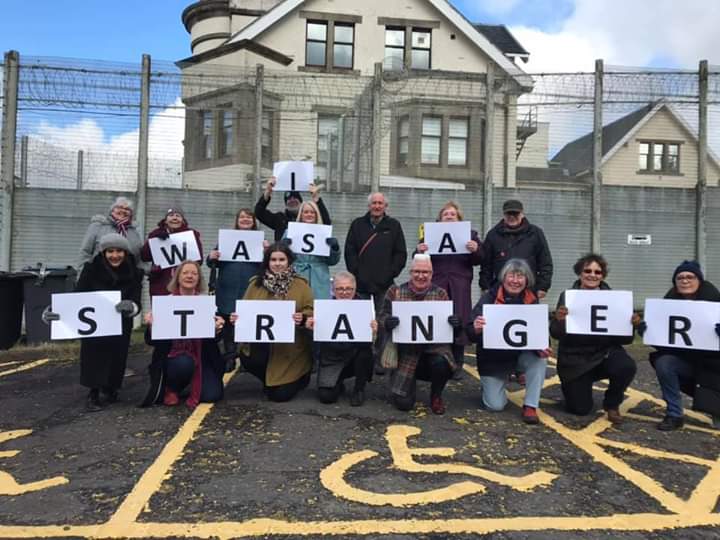 justcarol12's tweet photo. At #Dungavel on #IWD2020 in solidarity with all locked behind bars Always good to meet up with @JandPScotland Scottish politicians out in force @LindaFabianiSNP @ChristinaSNP @MargaretFerrier @ClareAdamsonSNP thanks @Arthurwest7West for organising #CloseDungavel https://t.co/3u8W9OV3ws
