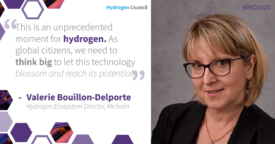 2020 is the #HydrogenDecade and Valerie Bouillon-Delporte, Hydrogen Ecosystem Director at <a href="/Michelin/">Michelin</a> is thinking big to seize the H2 opportunity. #HydrogenNow #IWD2020 #WomenInSTEM