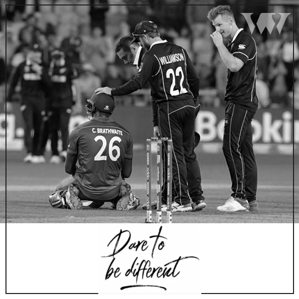 wcw_usa's tweet photo. The Kiwis taking on the West Indies proved to be one of the most nail biting contests at the summer World Cup of 2019. Kane Williamson offered his support to the centurion, Brathwaite, after the match for the amazing effort. The epitome of humbleness. 
#WCW #DareToBeDifferent https://t.co/rstsDlfaWV