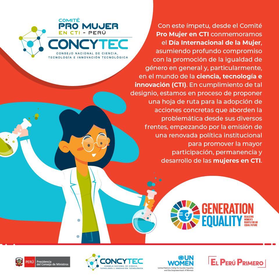 ConcytecPeru's tweet photo. 🇵🇪👩‍🔬El Comité Pro Mujer en CTI del #Concytec conmemora el Día Internacional de la Mujer, reforzando su compromiso con la promoción de la igualdad de género en el mundo de la ciencia, tecnología e innovación.
#MujeresEnCiencia #MujeresEnCTI #WomenInSTEM #Perú https://t.co/BxkEkZt8Xm